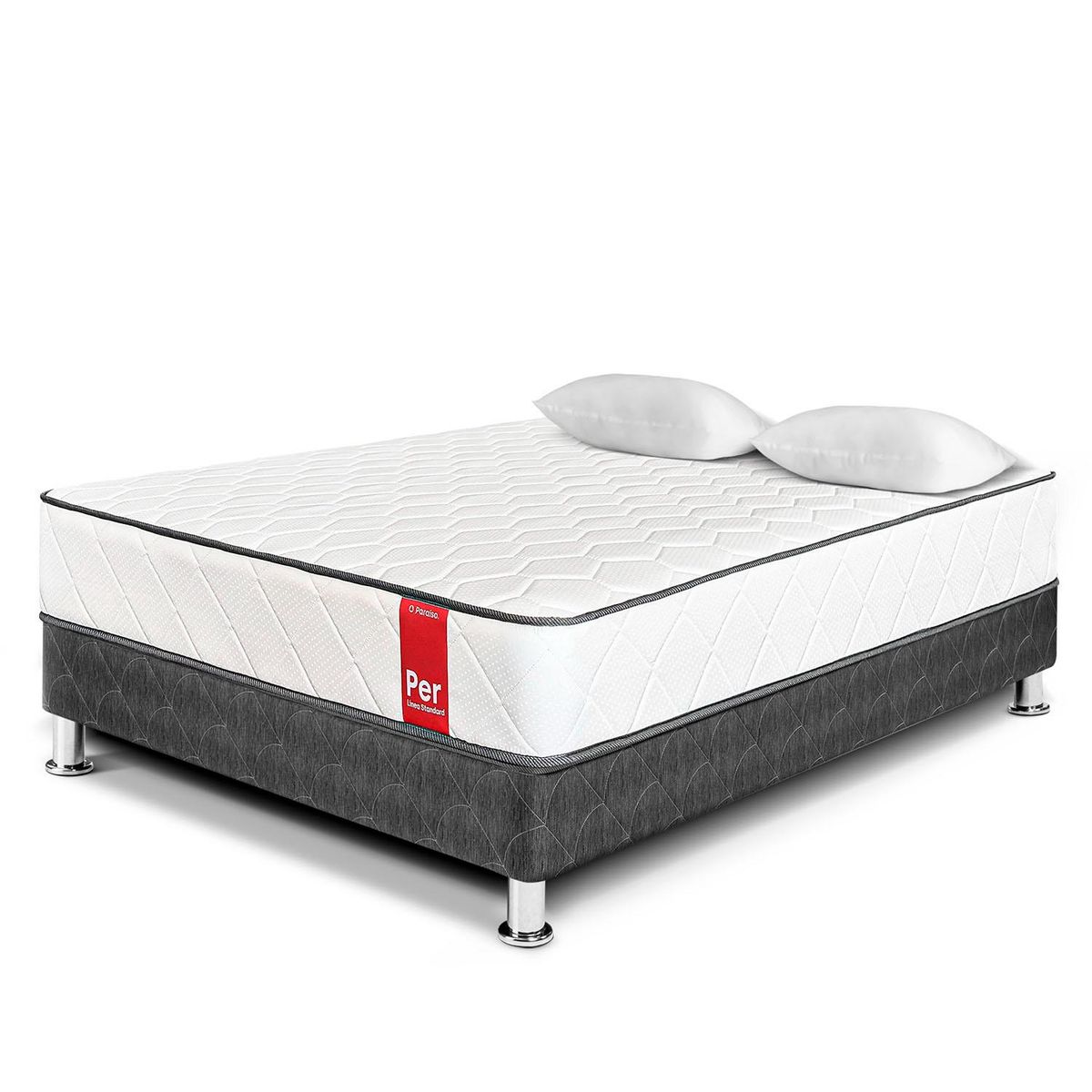 PARAISO - Cama Box Tarima Per 2 Plz + 2 Almohadas + Protector