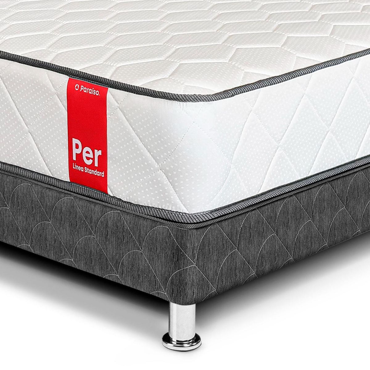 PARAISO - Cama Box Tarima Per 2 Plz + 2 Almohadas + Protector
