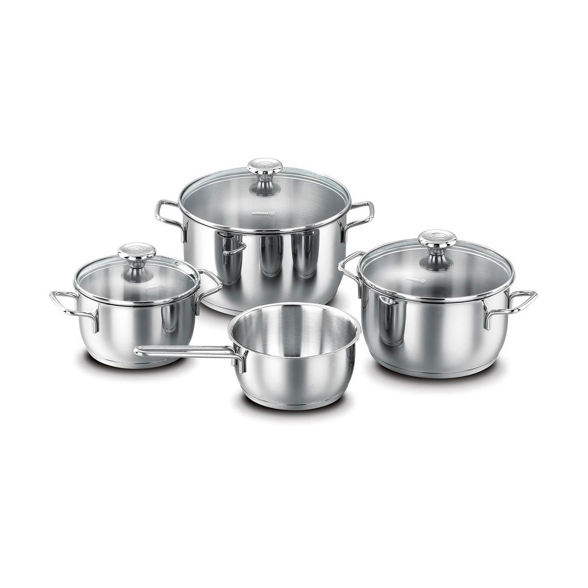 KORKMAZ - Juego de Ollas 7 Pzs  Acero Inoxidable Aroma