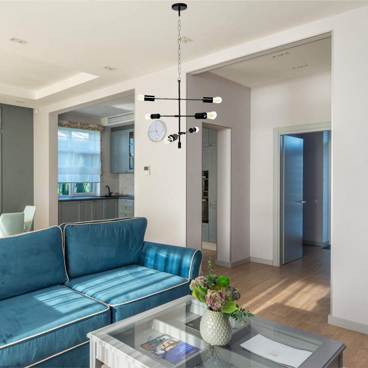 LA ROCHELLI - Lámpara de Techo Milano 6 Luces Negro