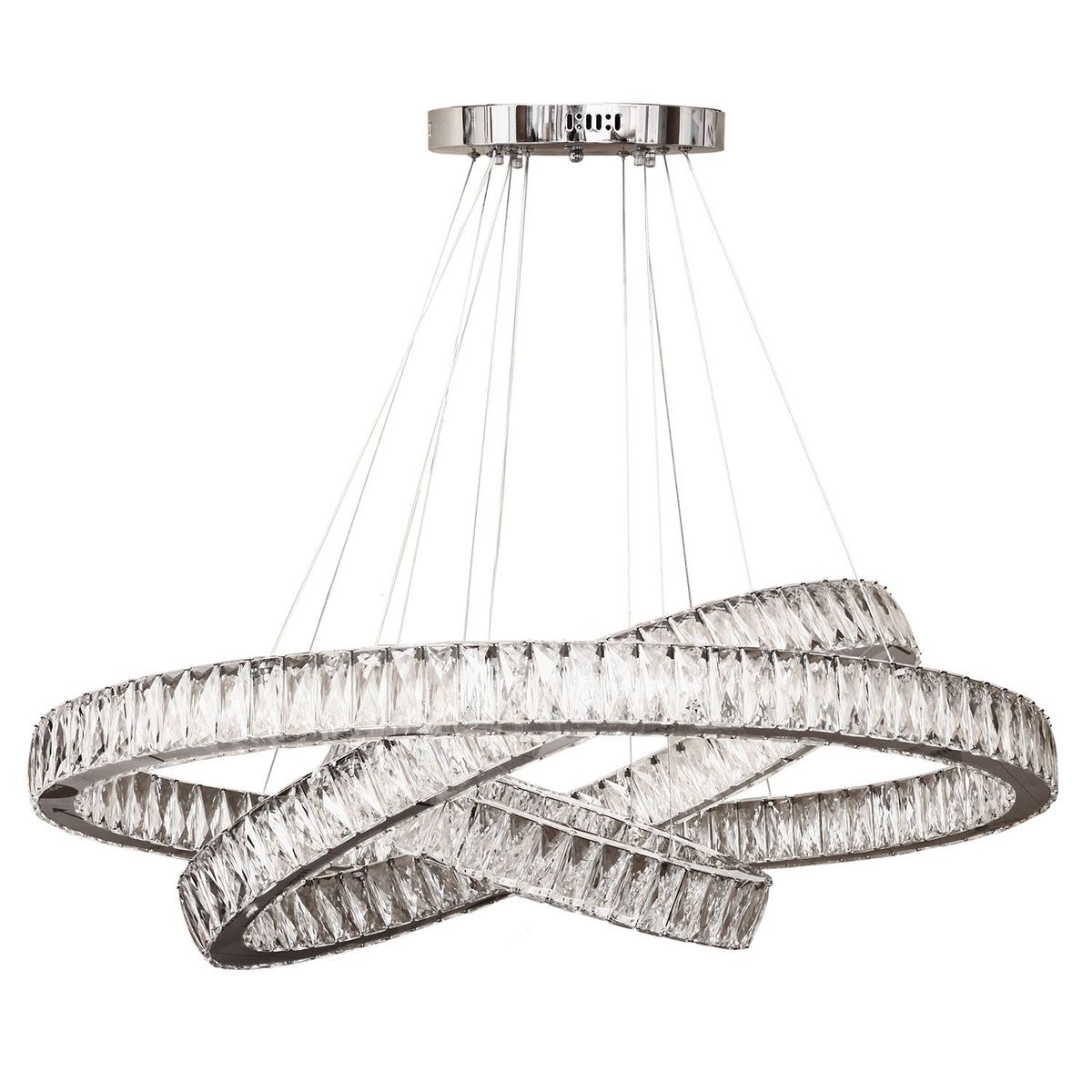 LA ROCHELLI - Lámpara de Cristal con 3 Aro Cinta Led Luz Blanca