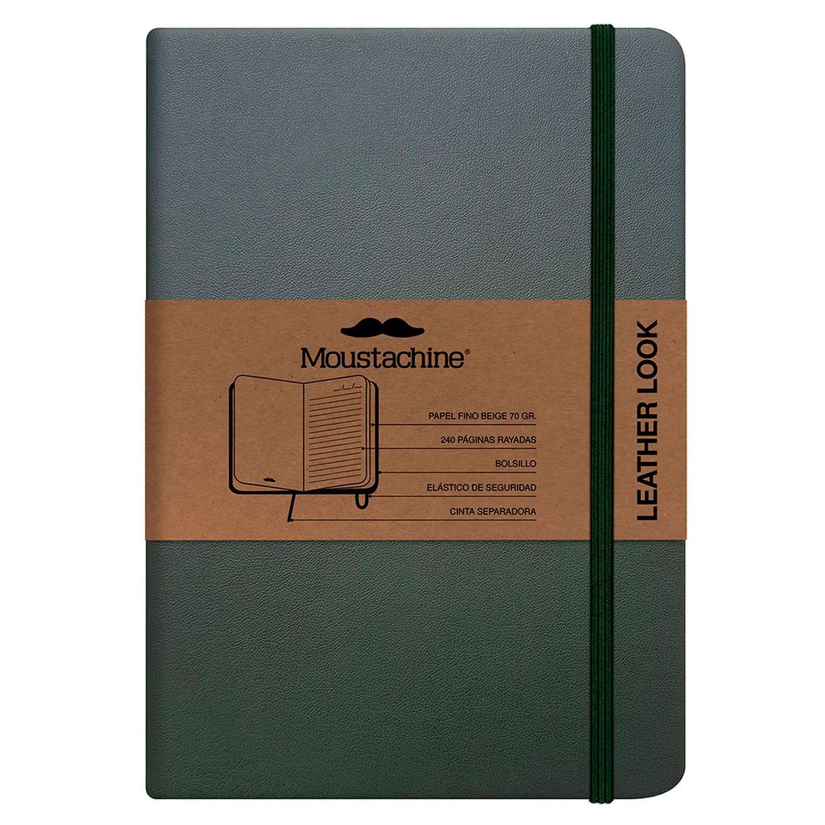 MOUSTACHINE - Libreta Classic Mediano Rayado Verde