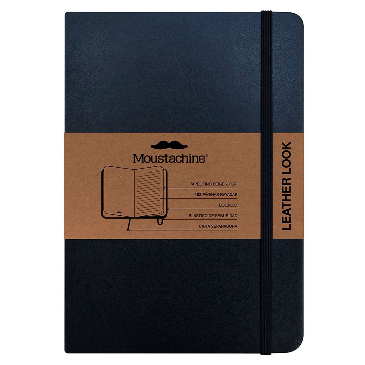 MOUSTACHINE - Libreta Classic Pocket Rayado Negro