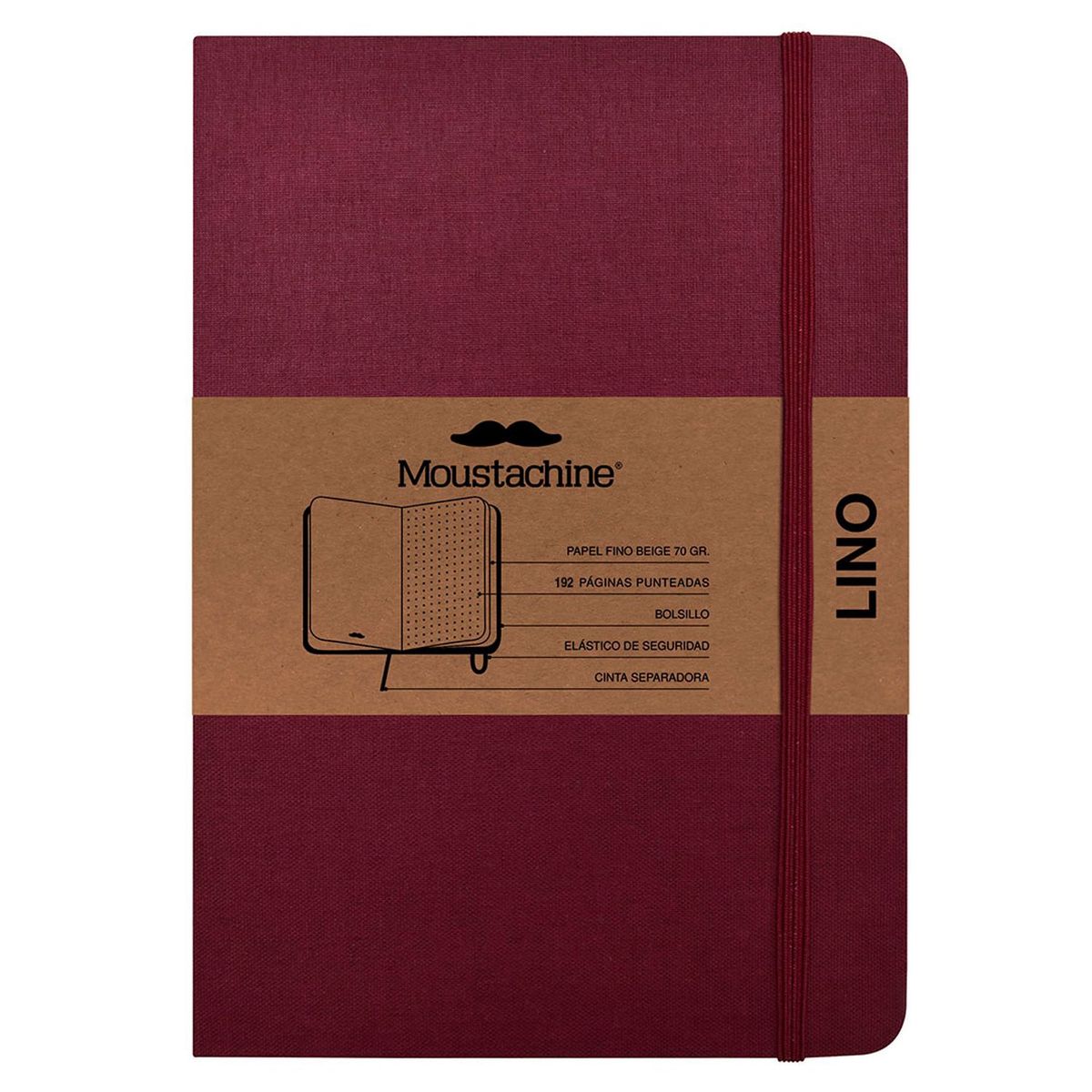 MOUSTACHINE - Libreta Classic Pocket Punteado Vino