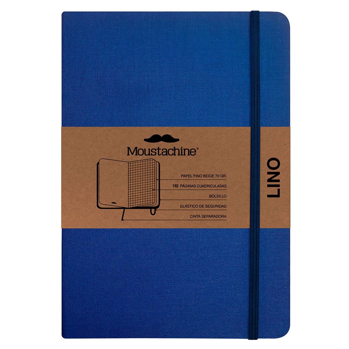 MOUSTACHINE - Libreta Classic Pocket Cuadriculado Azulino