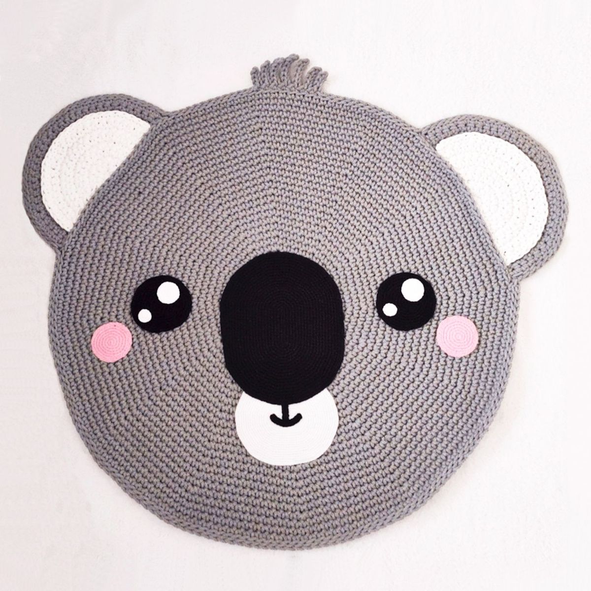 BE CRAFTY - Alfombra Infantil de Koala Tejida a Mano 80cm