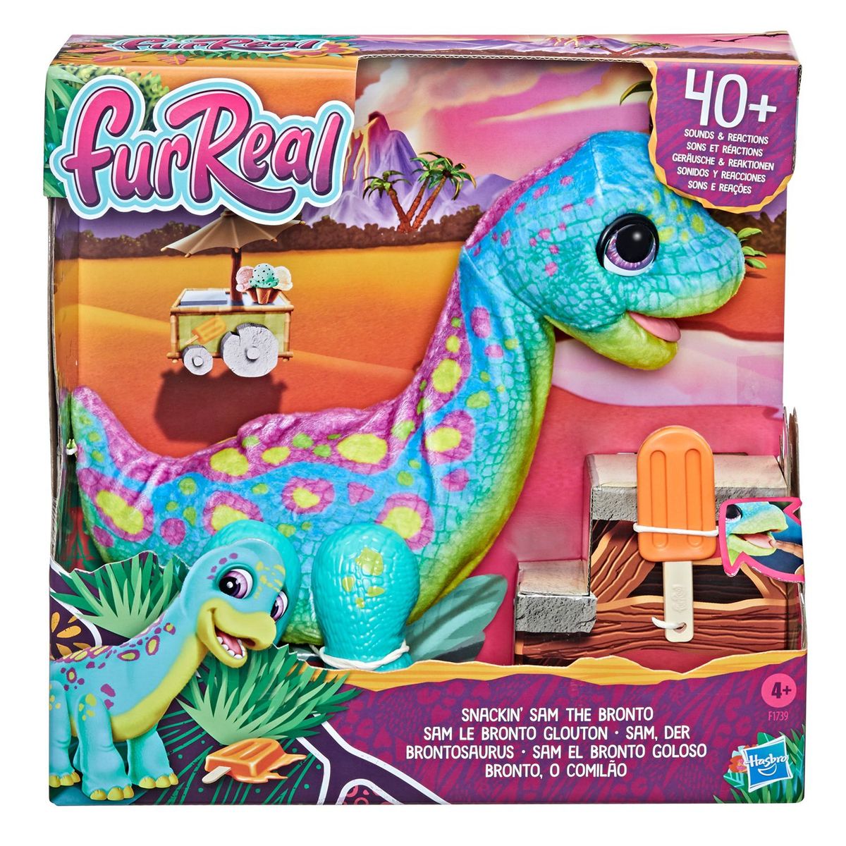 FURREAL FRIENDS - Peluche Mascota Interactiva Furreal Friends El Goloso Dinosaurio Sam
