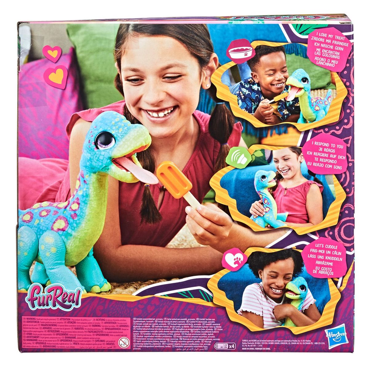 FURREAL FRIENDS - Peluche Mascota Interactiva Furreal Friends El Goloso Dinosaurio Sam