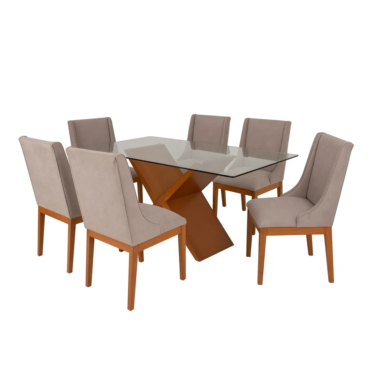 MICA - Juego de Comedor Equis 6 Sillas