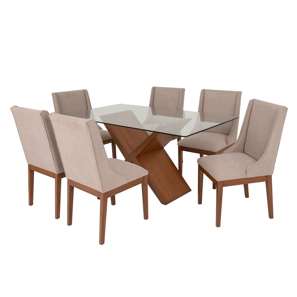 MICA - Juego de Comedor Equis 6 Sillas