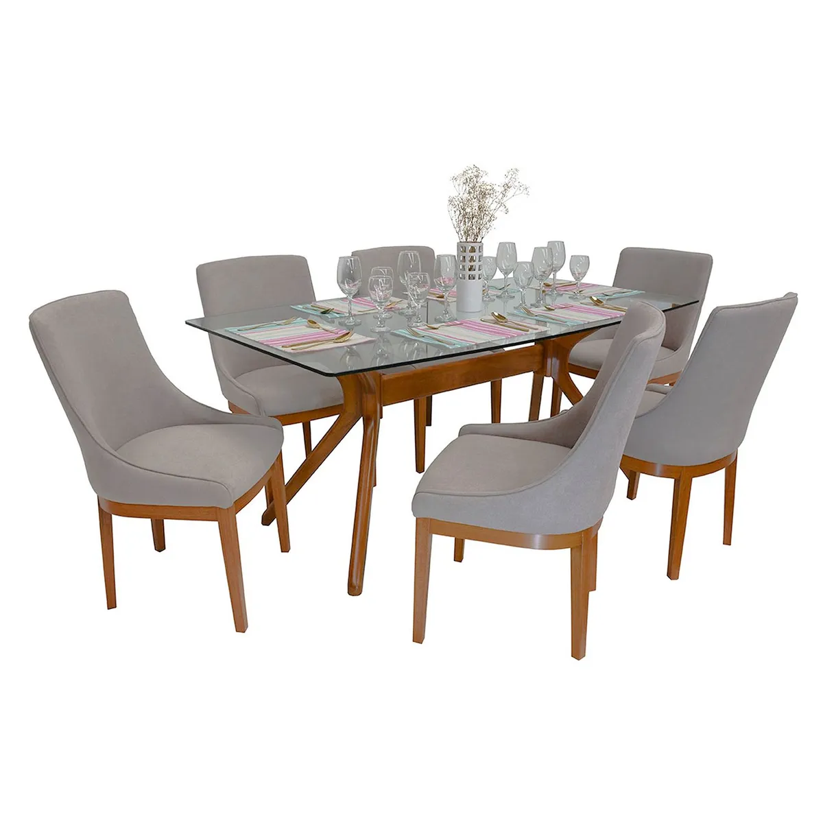 MICA - Juego de Comedor New Louvre 6 Sillas