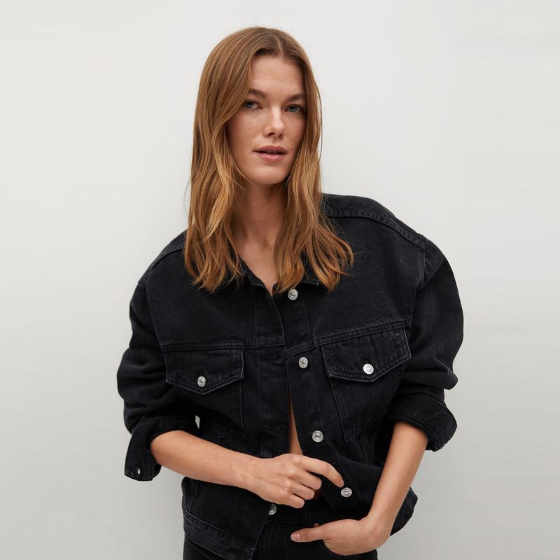 MANGO - Casaca Jean Oversize Mujer Mango