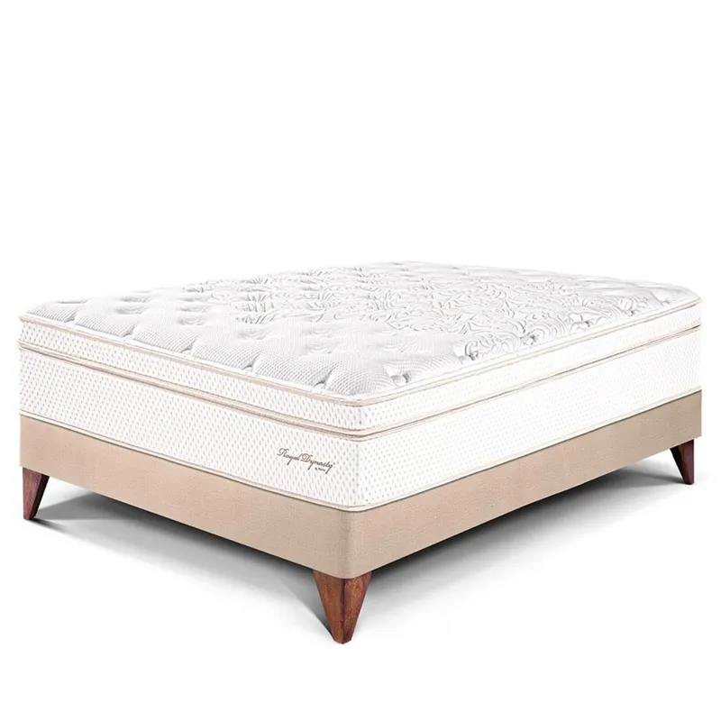 PARAISO -  Cama Europea Royal Dynasty 1.5 Plz Gris + 1 Almohada Viscoelástica + Protector