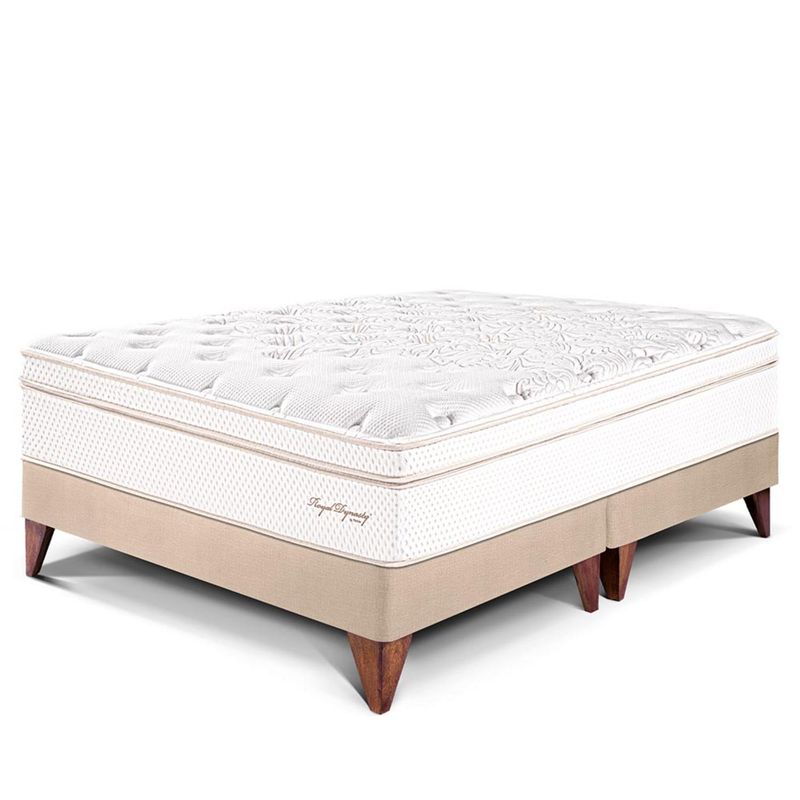 PARAISO - Cama Europea Royal Dynasty King + 2 Almohadas Viscoelásticas + Protector