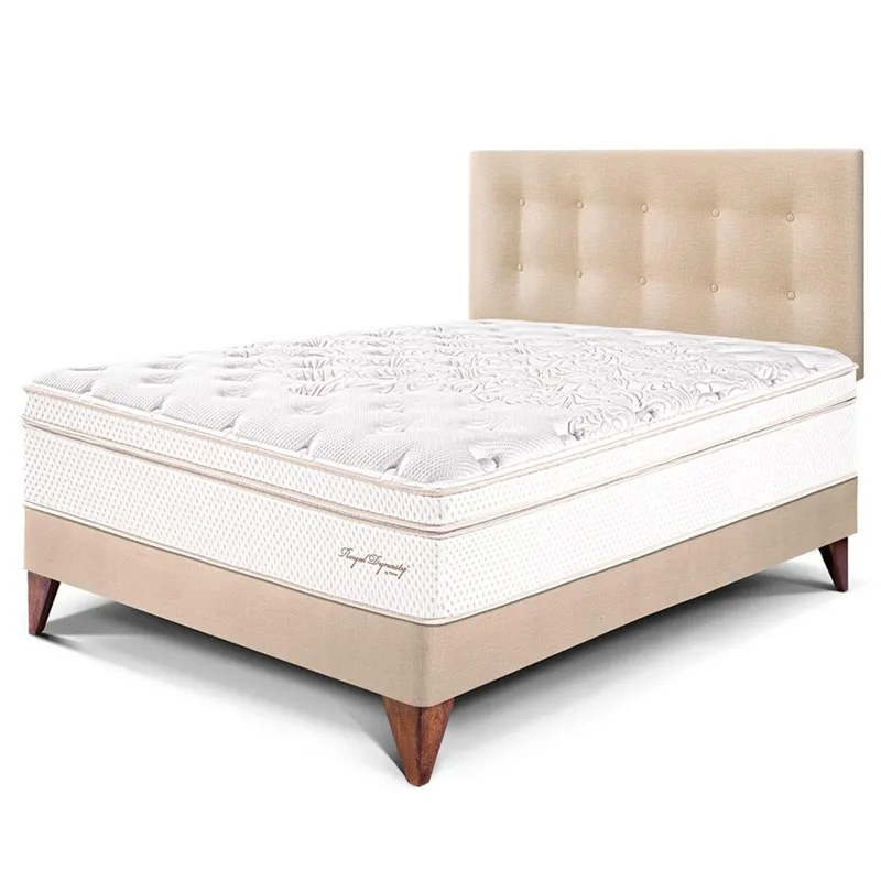 PARAISO - Dormitorio Europeo Royal Dynasty 2 Plz + 2 Almohadas Viscoelásticas + Protector