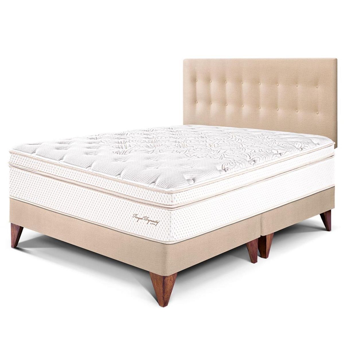 PARAISO - Dormitorio Europeo Royal Dynasty King + 2 Almohadas Viscoelásticas + Protector