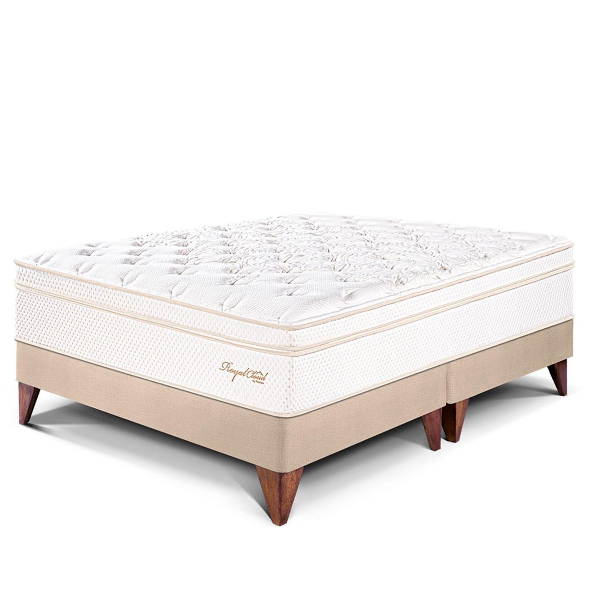 PARAISO - Cama Europea Royal Cloud Queen + 2 Almohadas Viscoelásticas + Protector