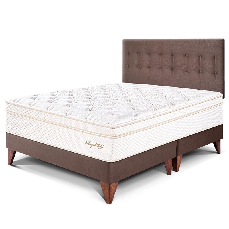 PARAISO - Dormitorio Europeo Royal Cloud King + 2 Almohadas Viscoelásticas + Protector