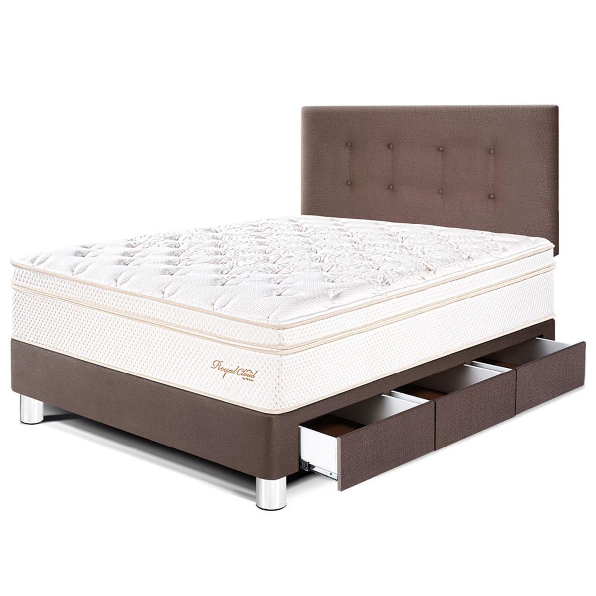 PARAISO - Dormitorio con Cajones Royal Cloud 1.5 Plz + 1 Almohada Viscoel�stica