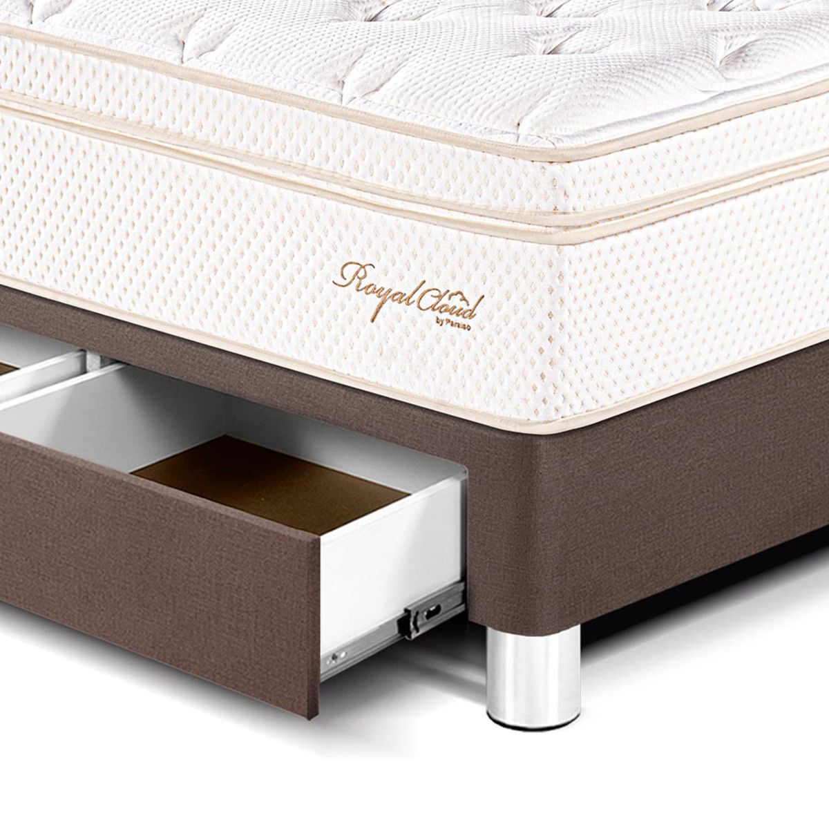 PARAISO - Dormitorio con Cajones Royal Cloud King + 2 Almohadas Viscoelásticas + Protector