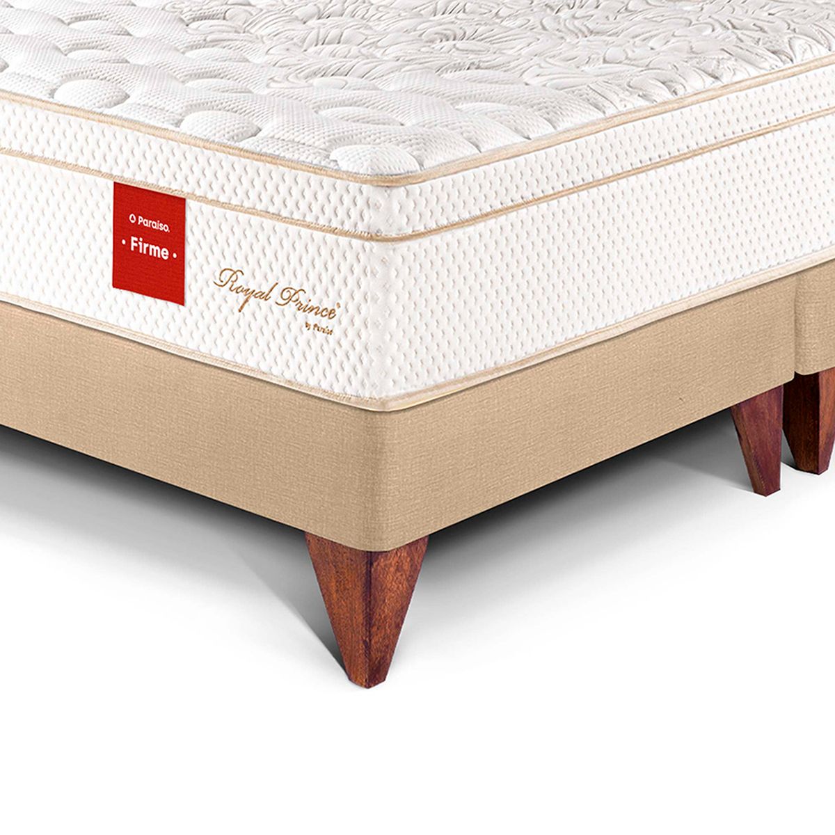 PARAISO - Cama Europea Royal Prince Firme King + 2 Almohadas Viscoelásticas + Protector