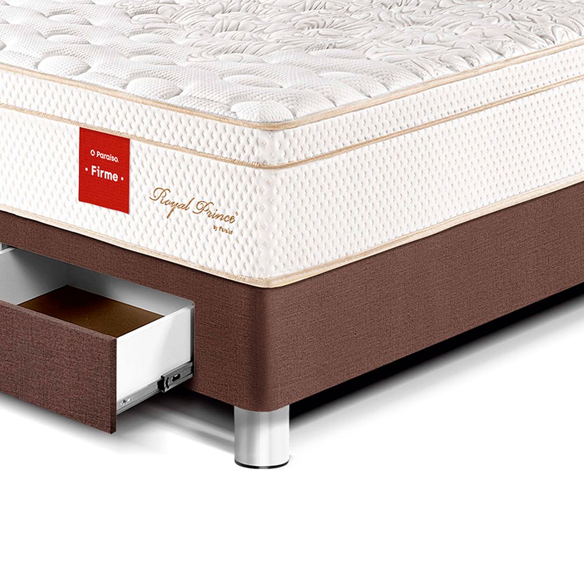 PARAISO - Cama Con Cajones Royal Prince Firme 2 Plz + 2 Almohadas Viscoelásticas + Protector