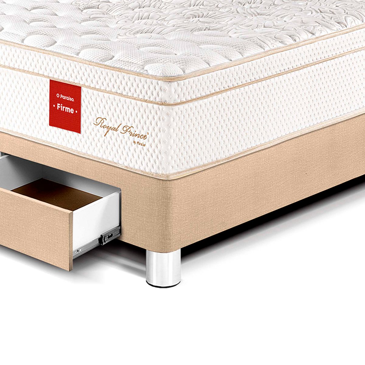 PARAISO - Cama Con Cajones Royal Prince Firme 2 Plz + 2 Almohadas Viscoelásticas + Protector
