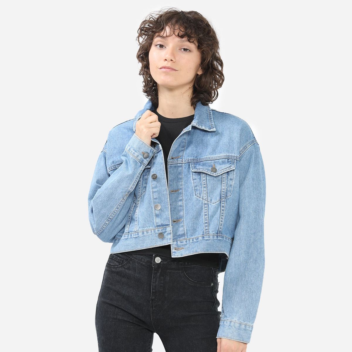 KAYRA POBLET - Casaca Jean Oversize Mujer Kayra Poblet