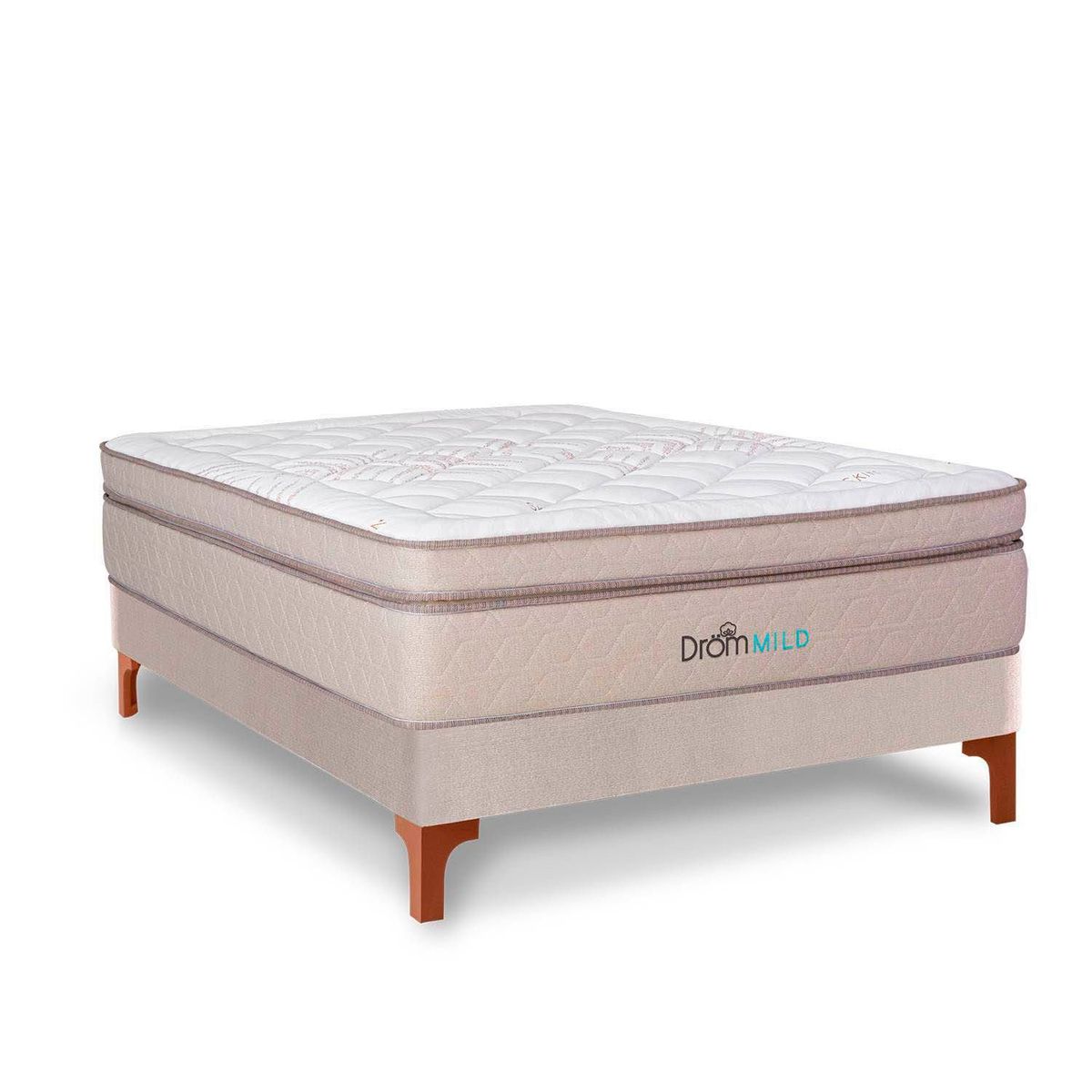 DROM - Cama Europea Mild 2 Plz + 2 Almohadas Viscoelásticas + Protector.