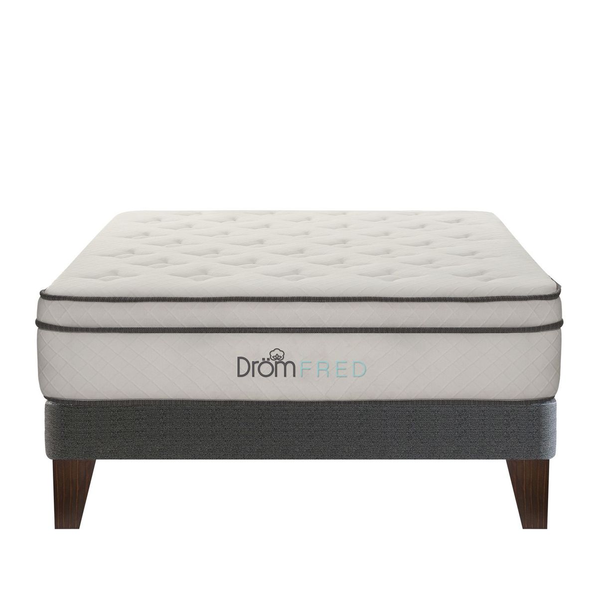 DROM - Cama Europea Fred 1.5Plz + 1 Almohada Viscoelástica y Protector