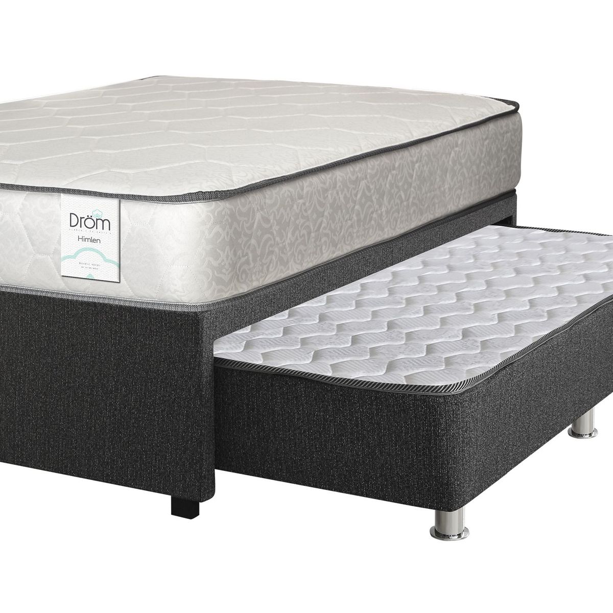 DROM - Dormitorio Divan Himlen 1.5Plz + 1 Almohada Viscoelástica y Protector