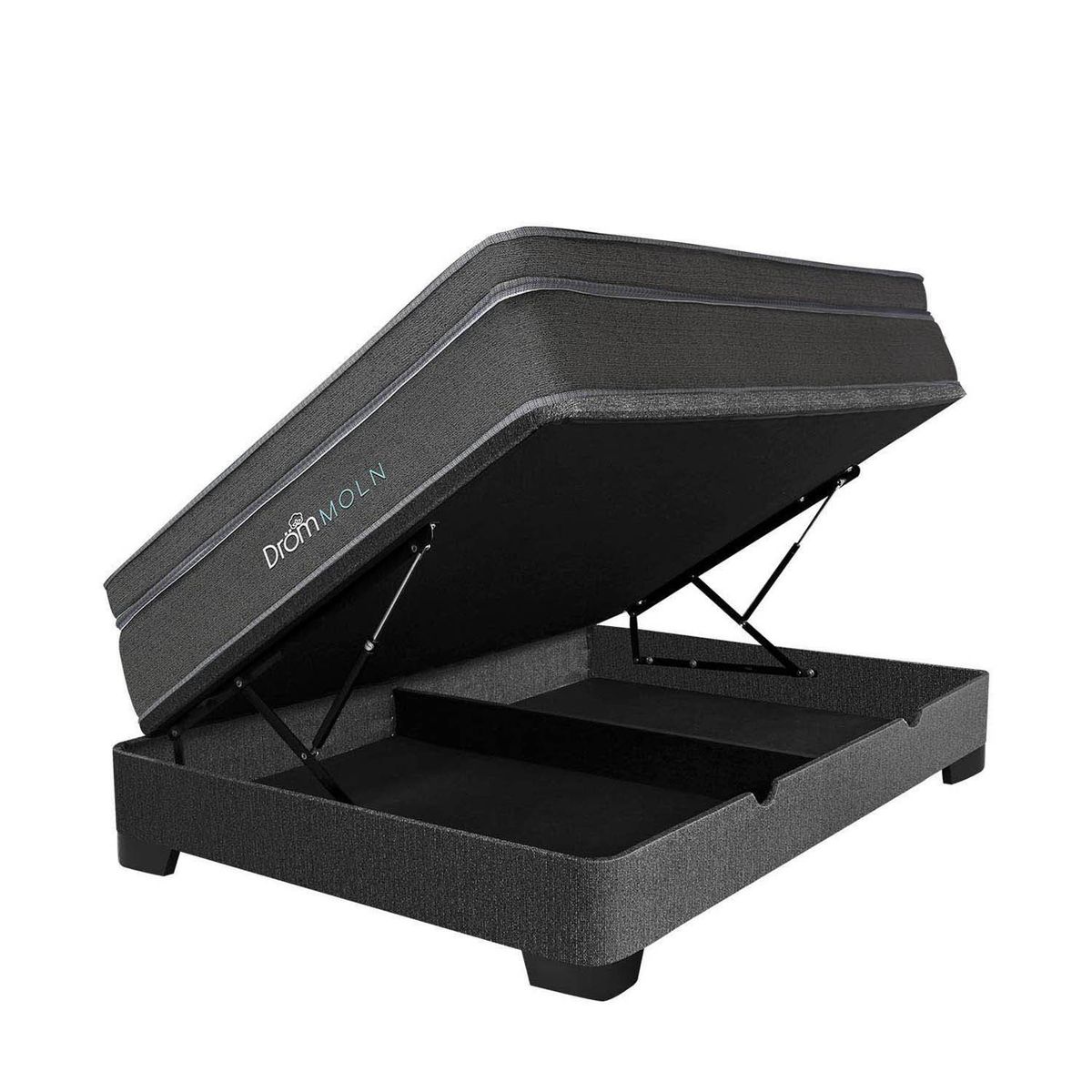 DROM - Cama Boxet Moln 2Plz + 2 Almohadas Viscoelásticas y Protector