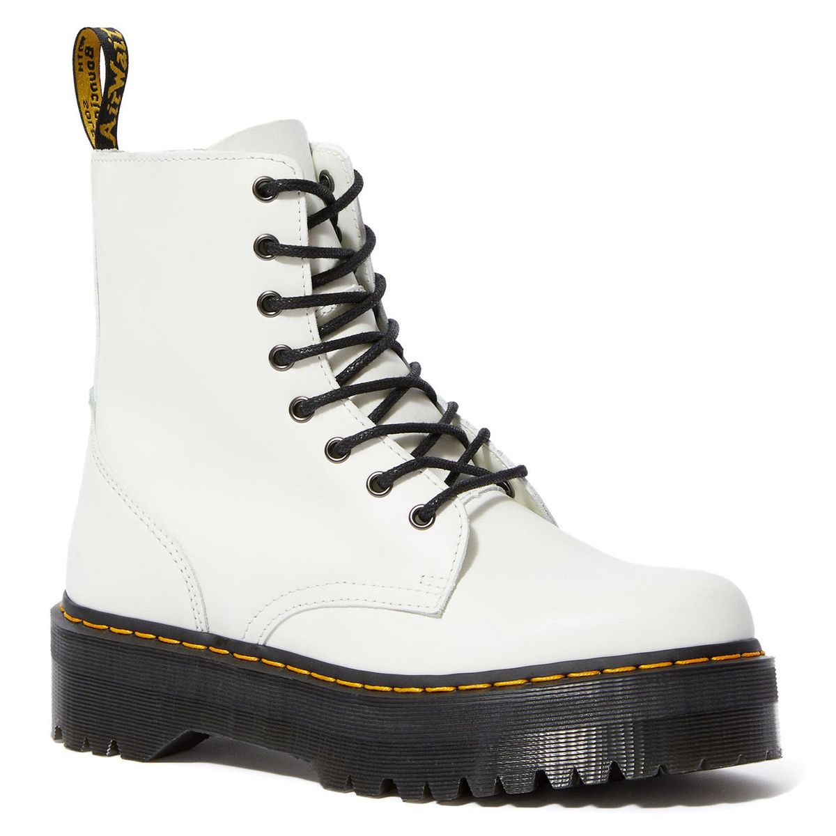 DR MARTENS - Botas Unisex Dr. Martens Jadon White Polished Smooth cuero