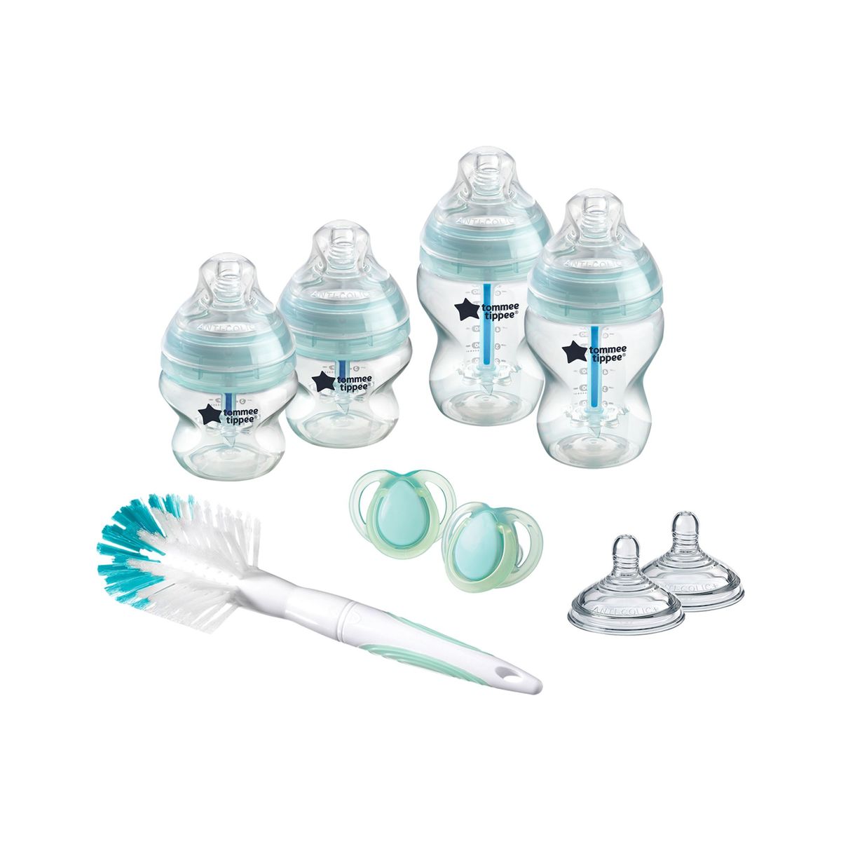 TOMMEE TIPPEE - Pack Biberones Anticolicos + Chupones + Tetinas + Escobilla
