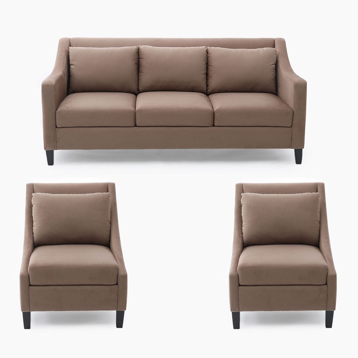 MICA - Juego de Sala  Sahara 3-1-1 Cuerpos color Tabaco