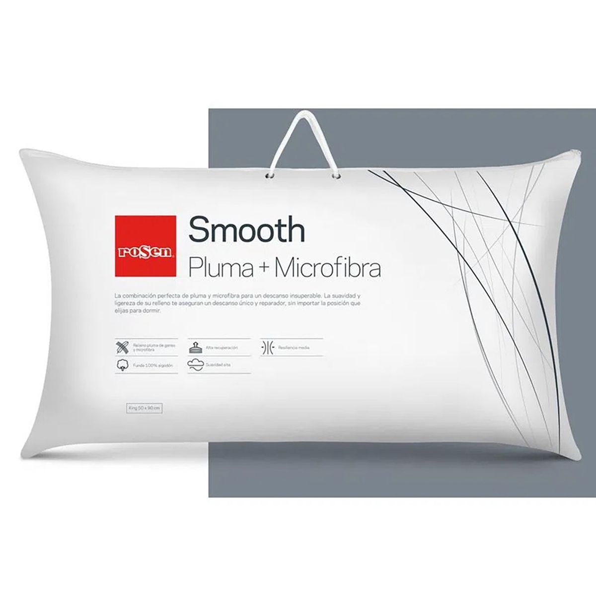 ROSEN - Almohada de Plumas Smooth King 50x90cm