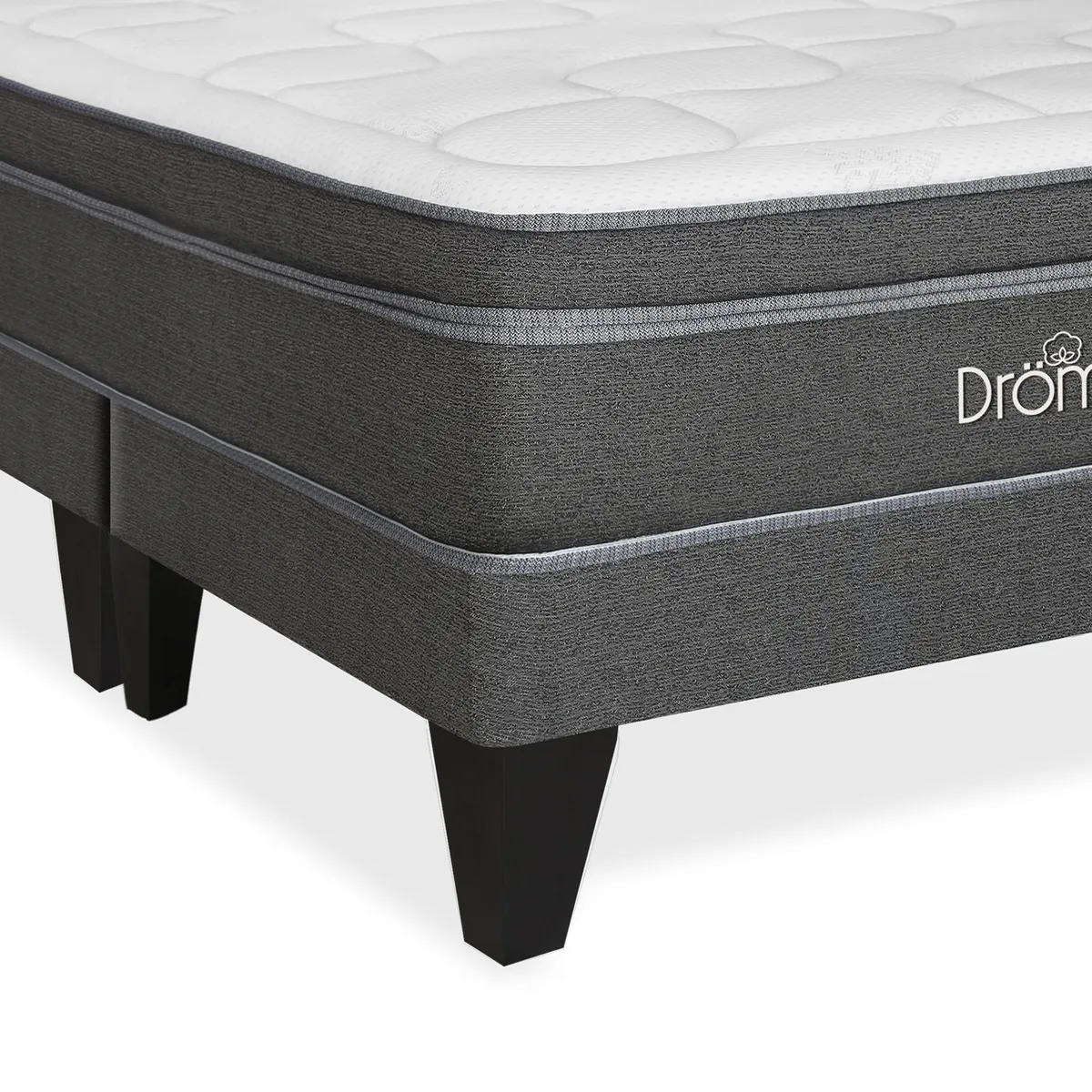DROM - Cama Europea Moln King + 2 Almohadas Viscoelásticas y Protector