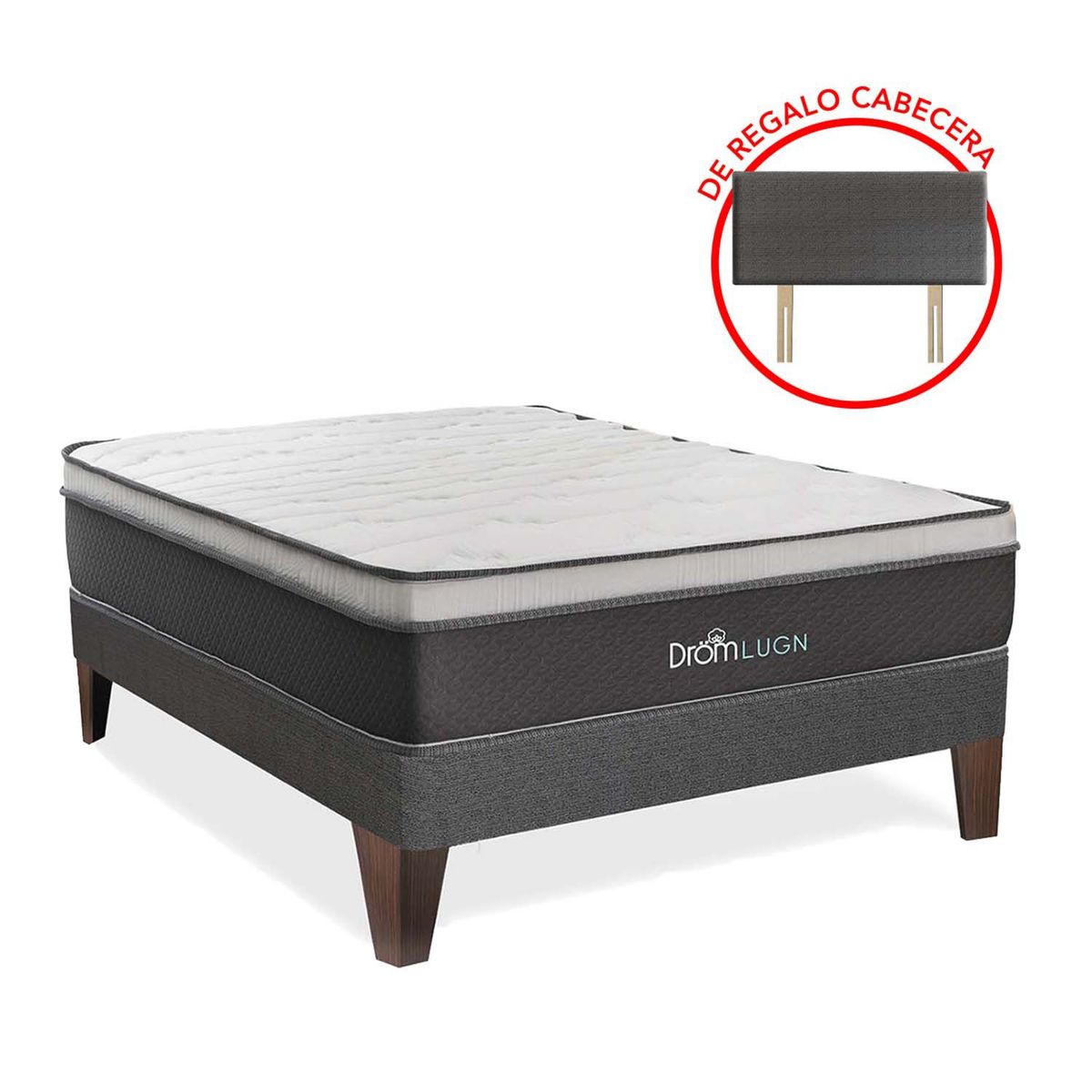 DROM - Cama Europea Lugn 1.5Plz + Protector