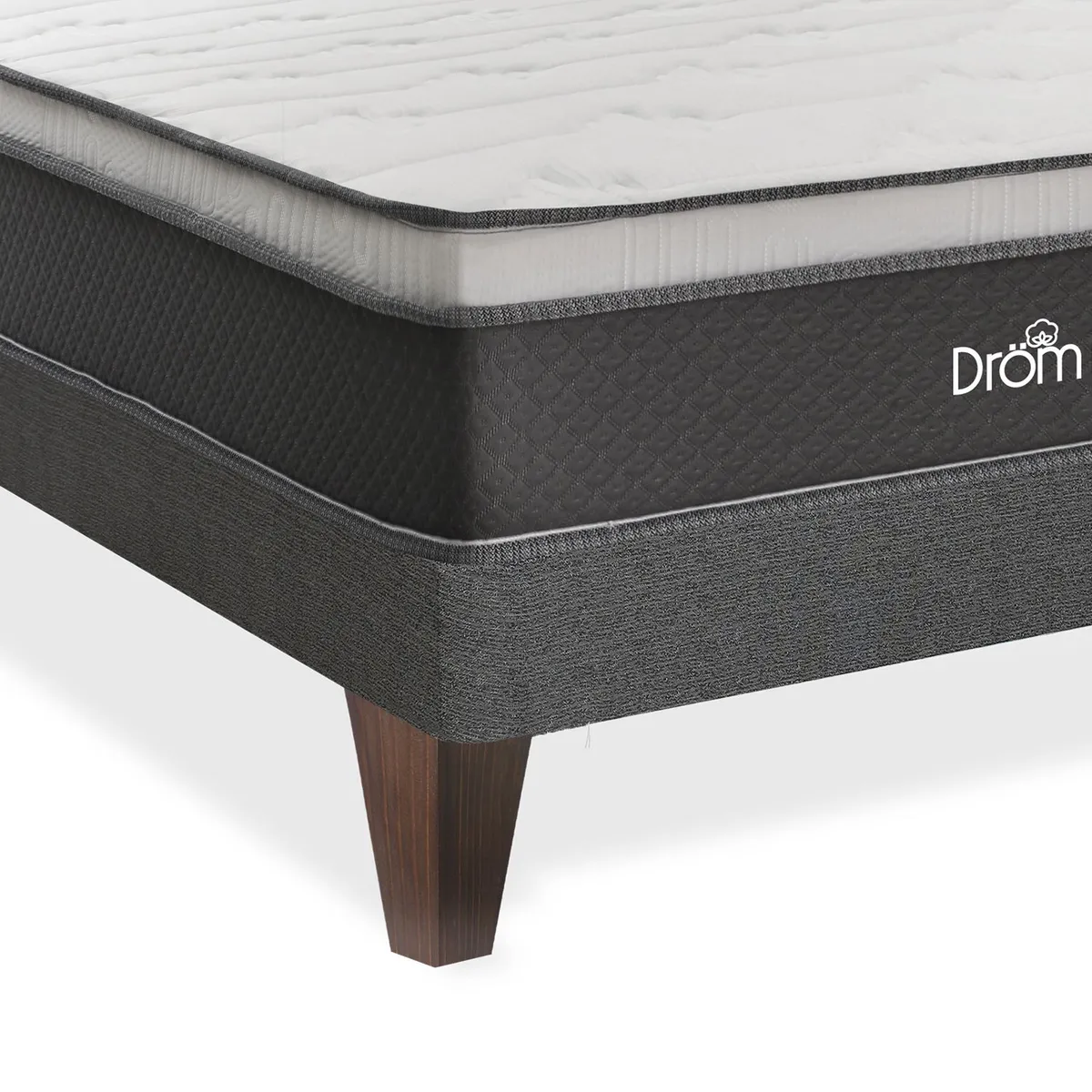 DROM - Cama Europea Lugn 2Plz + 2 Almohadas y Protector