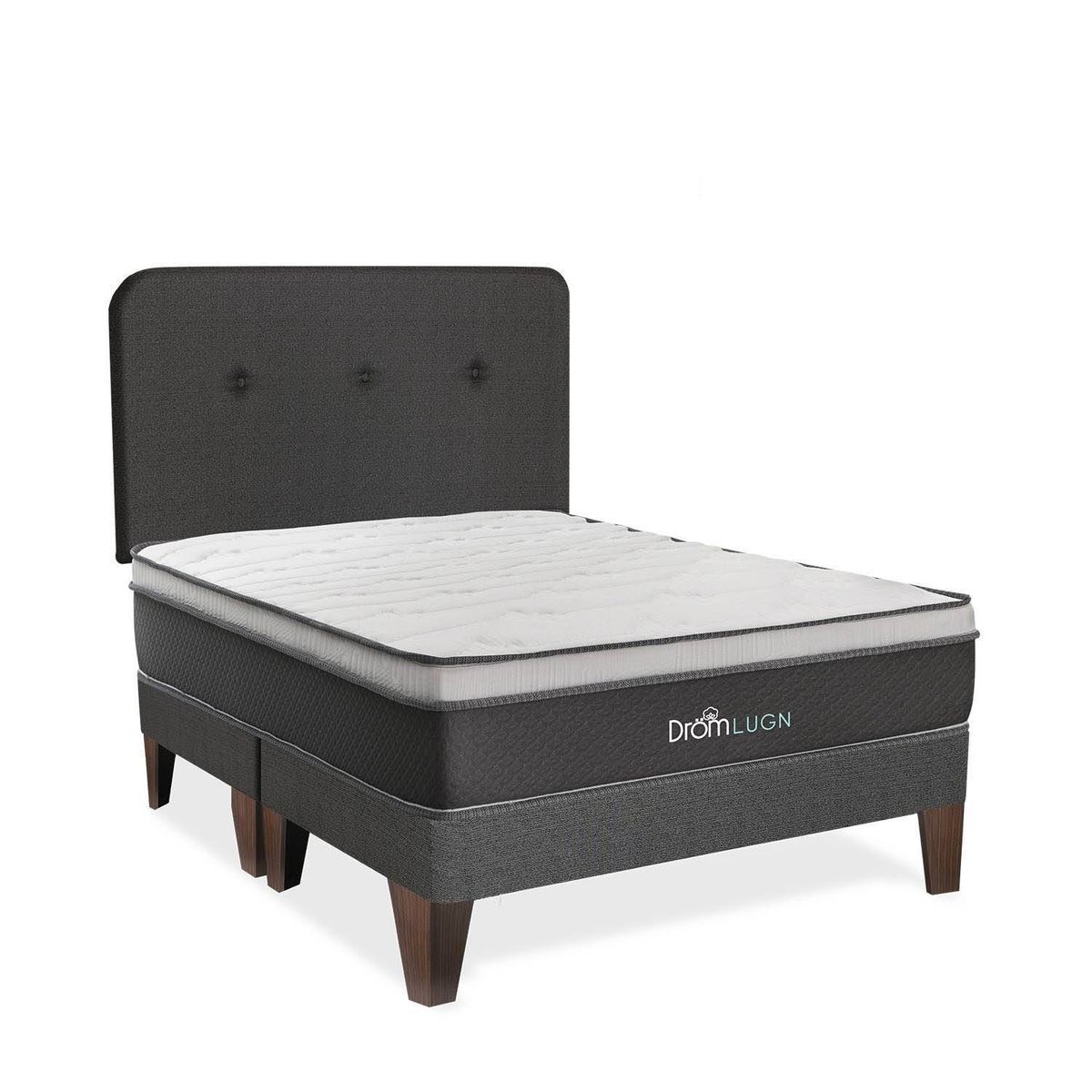 DROM - Dormitorio Europeo Lugn Queen + 2 Almohadas y Protector