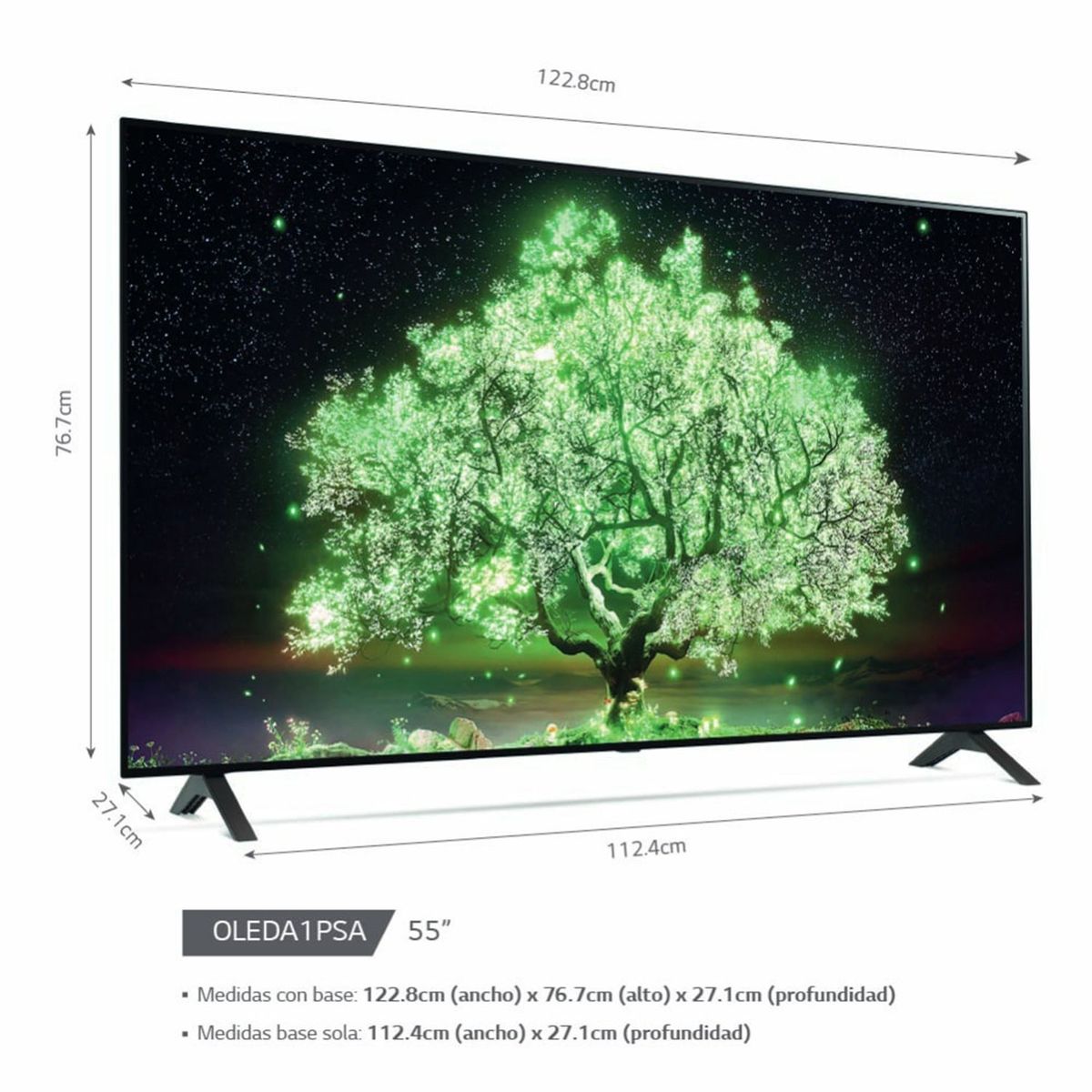 LG - Televisor 55" LG OLED 4K Ultra HD ThinQ AI OLED55A1PSA   