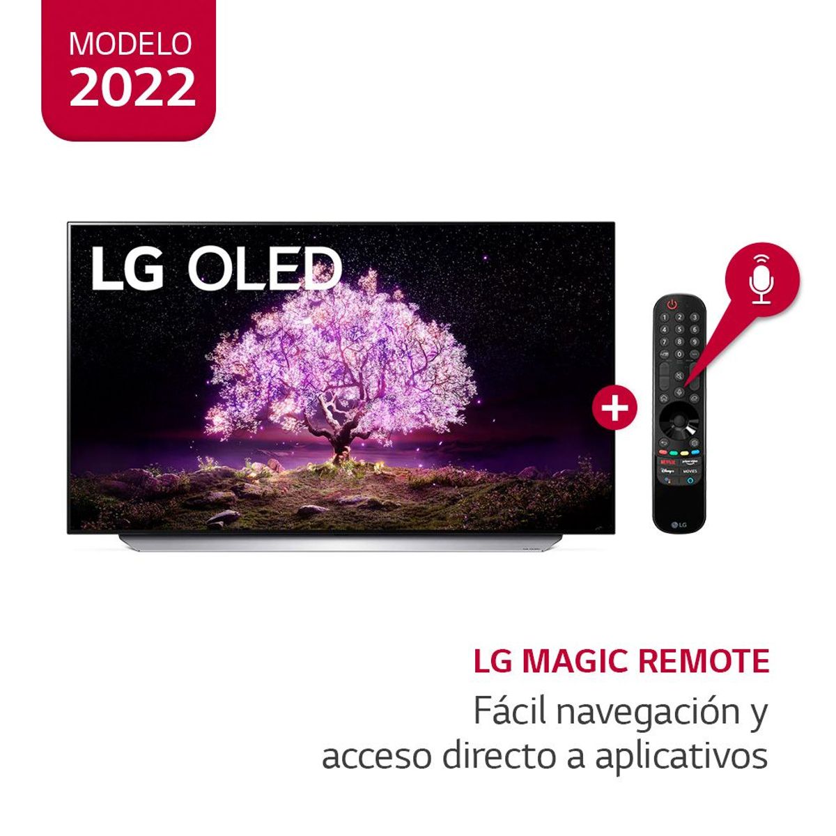 LG - Televisor 55" LG OLED 4K Ultra HD ThinQ AI OLED55C1PSA   