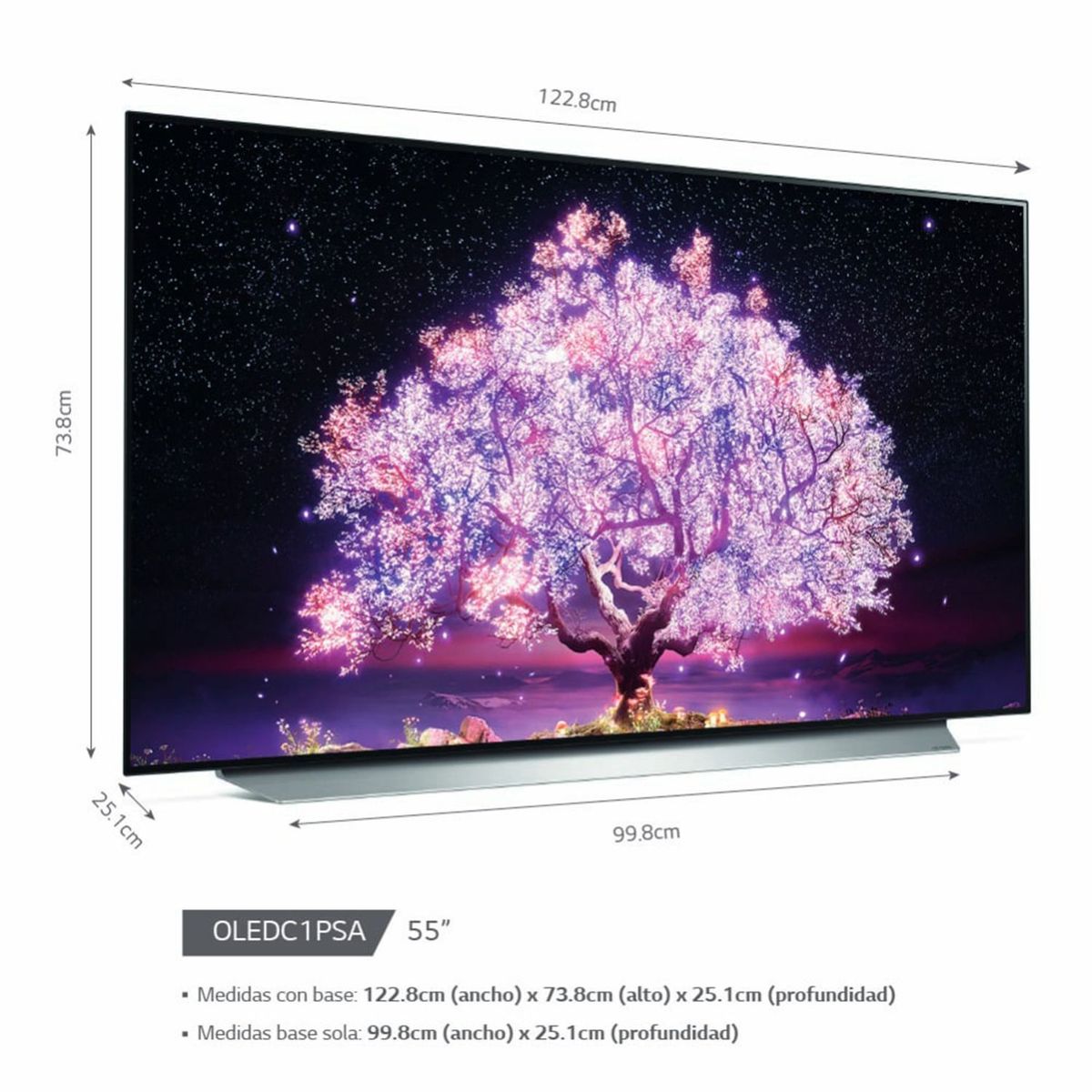 LG - Televisor 55" LG OLED 4K Ultra HD ThinQ AI OLED55C1PSA   