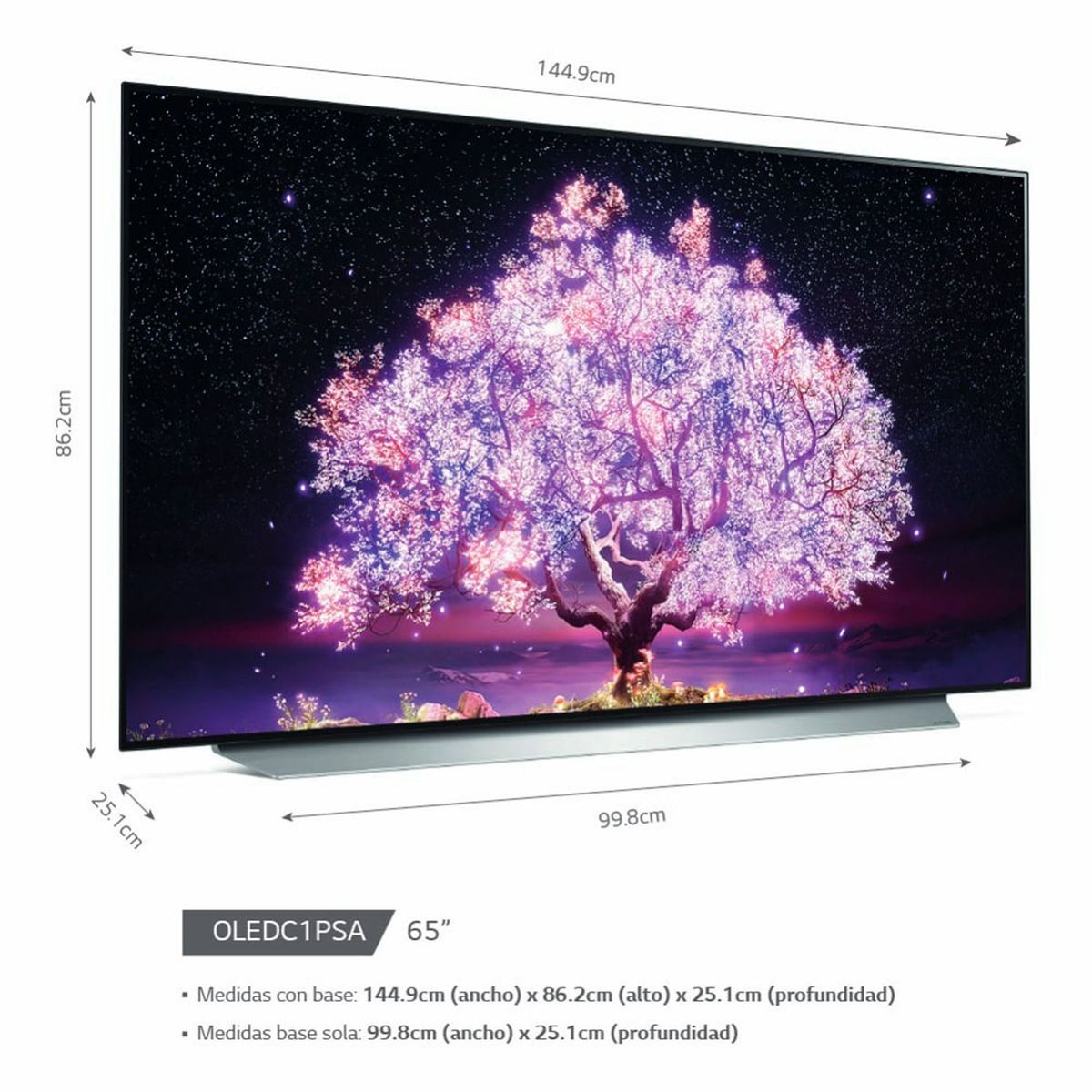 LG - Televisor 65" LG OLED 4K Ultra HD ThinQ AI OLED65C1PSA (2021)