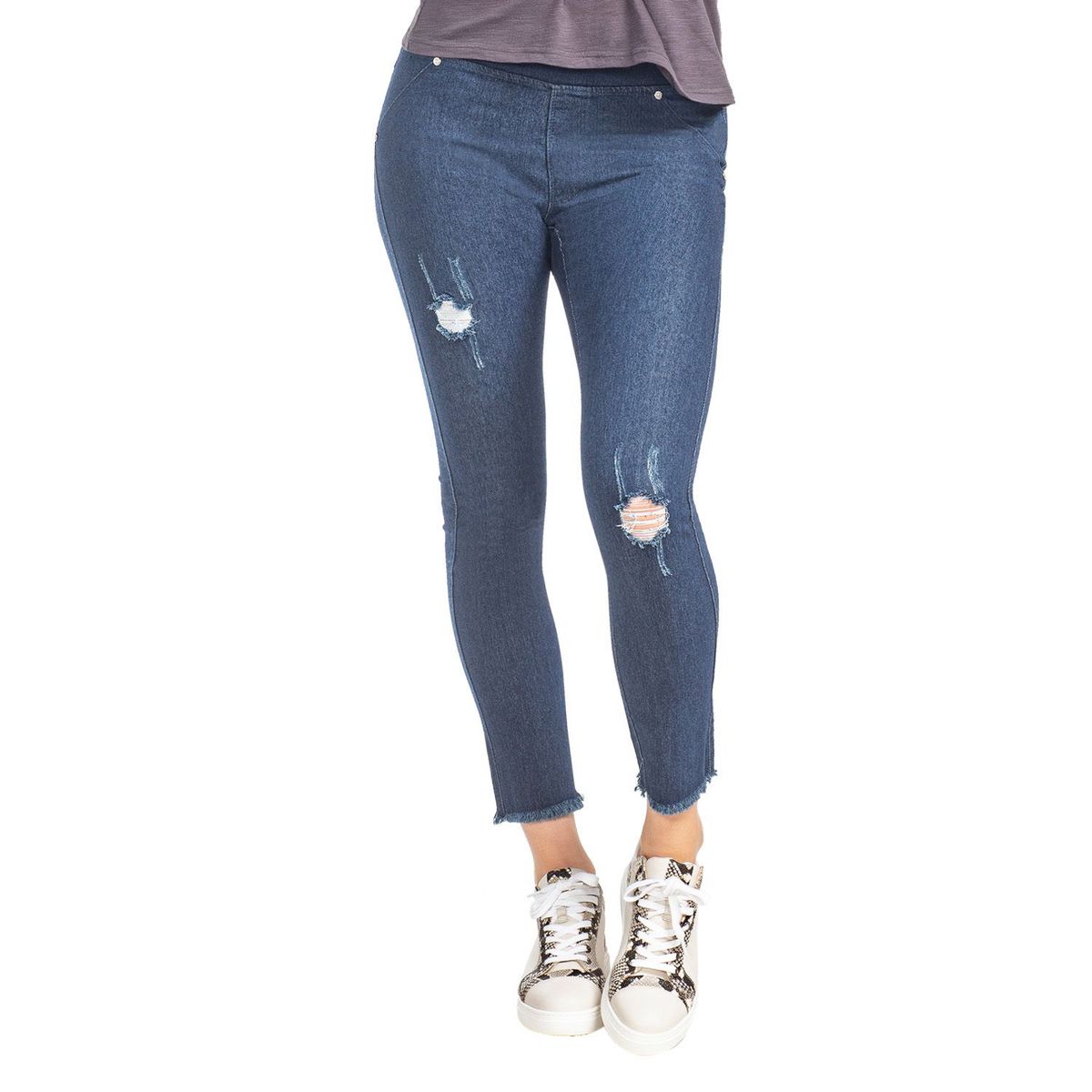 CAFFARENA - Leggings Tipo Jean de Algodón Mujer