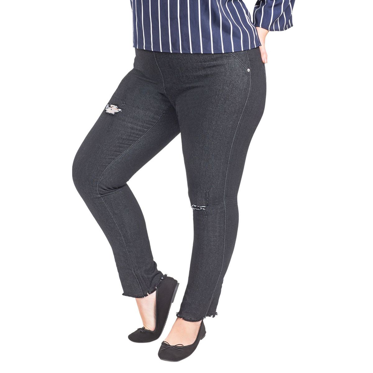 CAFFARENA - Leggings Tipo Jean de Algodón Mujer