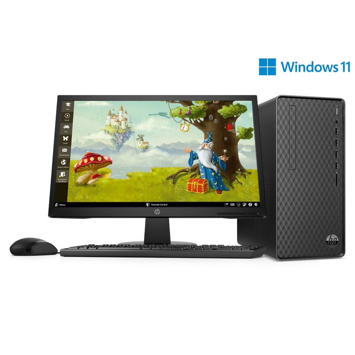 HP - Computadora de escritorio HP M01-F1004BLA Intel Core i5-10400 4GB 1TB