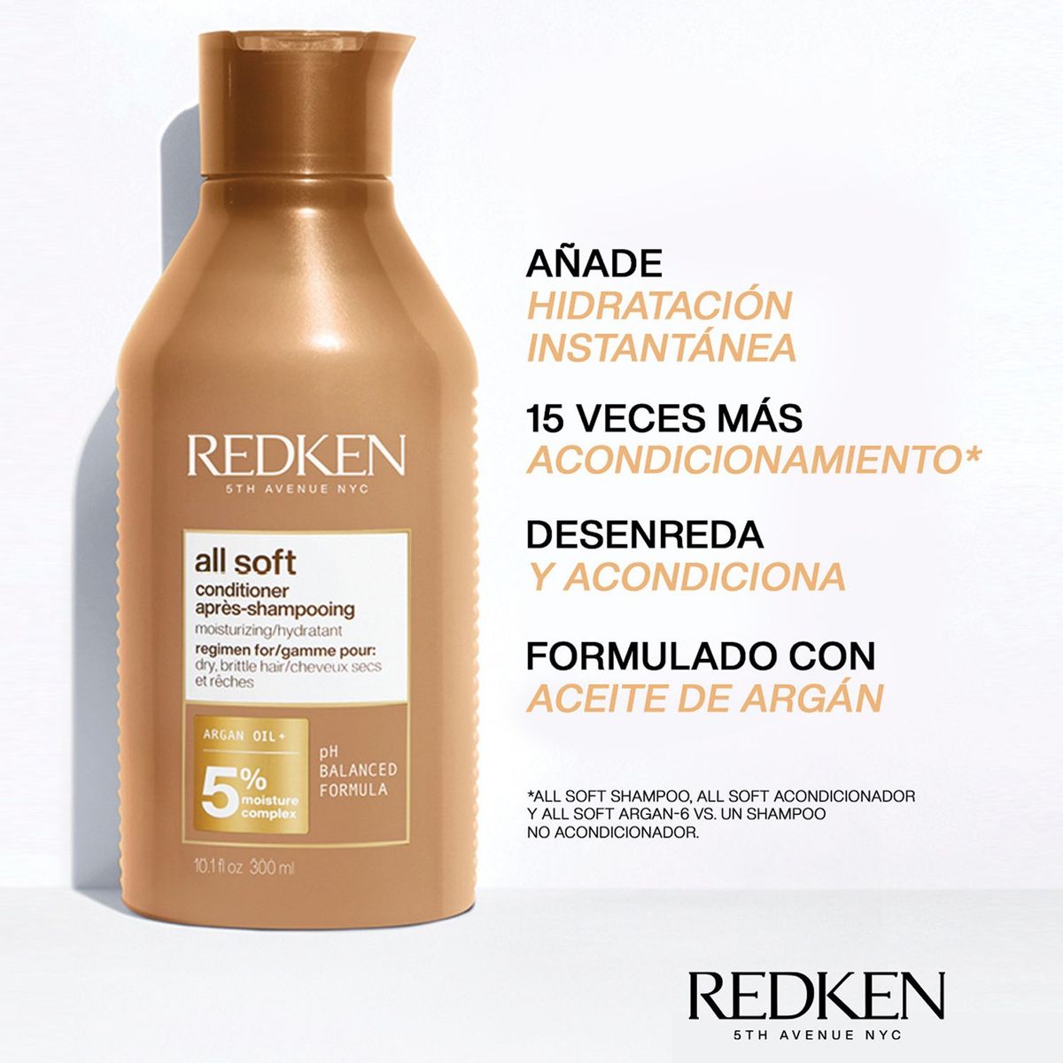 REDKEN - Acondicionador All Soft Para Cabello Seco 300 ml