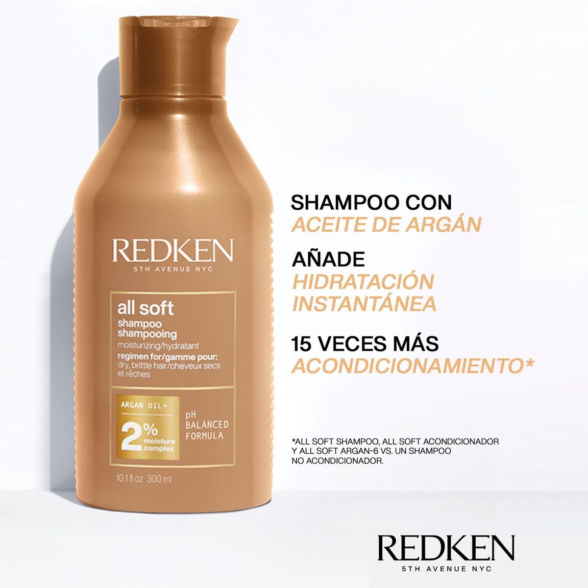 REDKEN - Shampoo All Soft Para Cabello Seco 300 ml