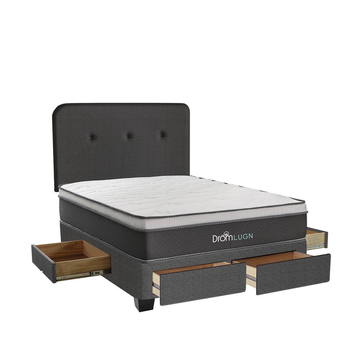 DROM - Dormitorio con Cajones Lugn 2Plz + 2 Almohadas y Protector